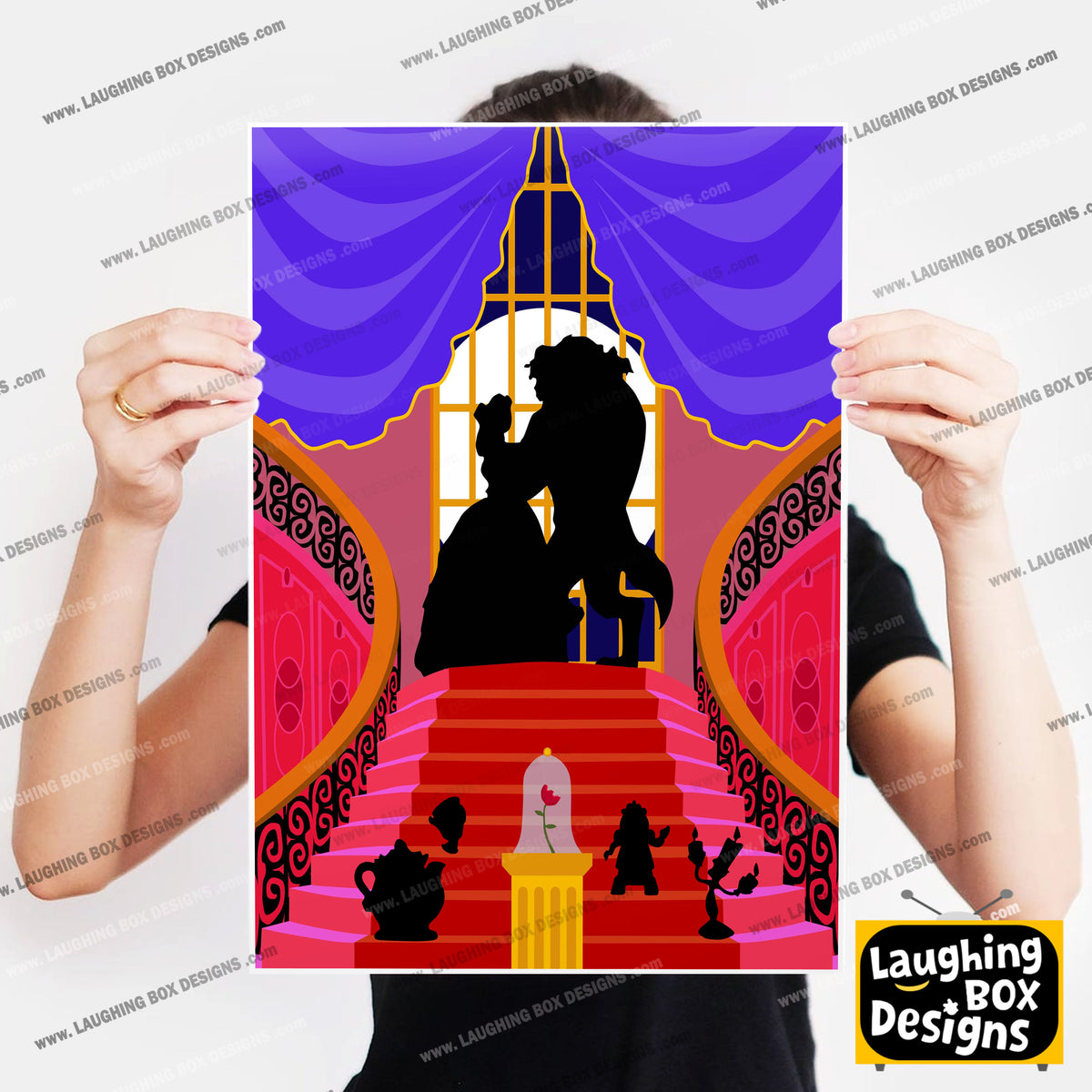 DISNEY'S BEAUTY and the BEAST Character inspired Silhouette Print