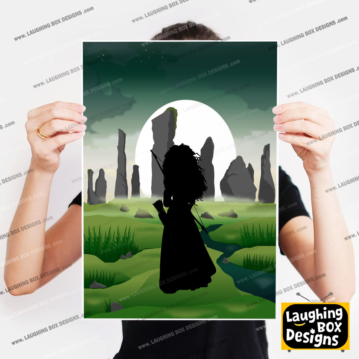 DISNEY'S BRAVE Character inspired Silhouette Print