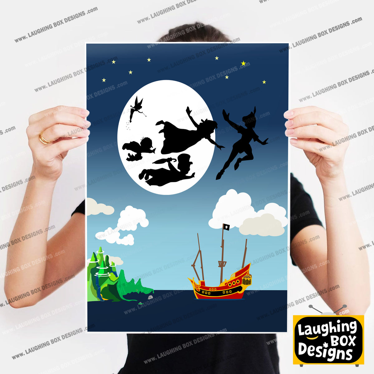 DISNEY'S PETER PAN Character inspired Silhouette Print