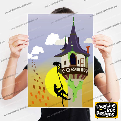 DISNEY'S TANGLED Character inspired Silhouette Print