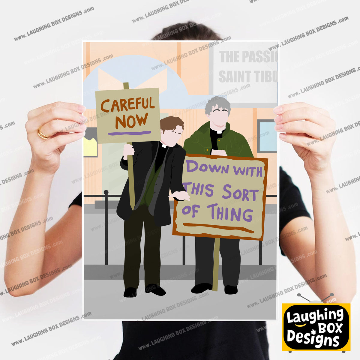Down with this Sort of Thing / Careful Now, Full Scene Protest, Father Ted Print