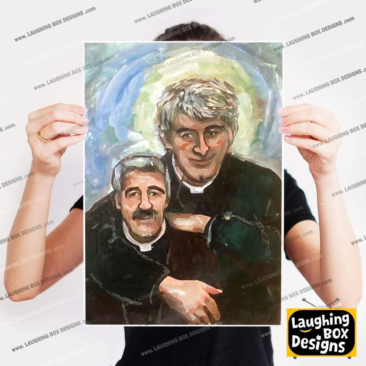 Father Stone Portrait Painting, Father Ted Print