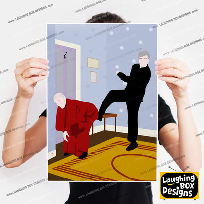 Kicking Bishop BrennanUp The Arse! Full Scene, Father Ted Print