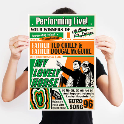 My Lovely Horse, Performed Live! Song for Europe Poster, Father Ted Print