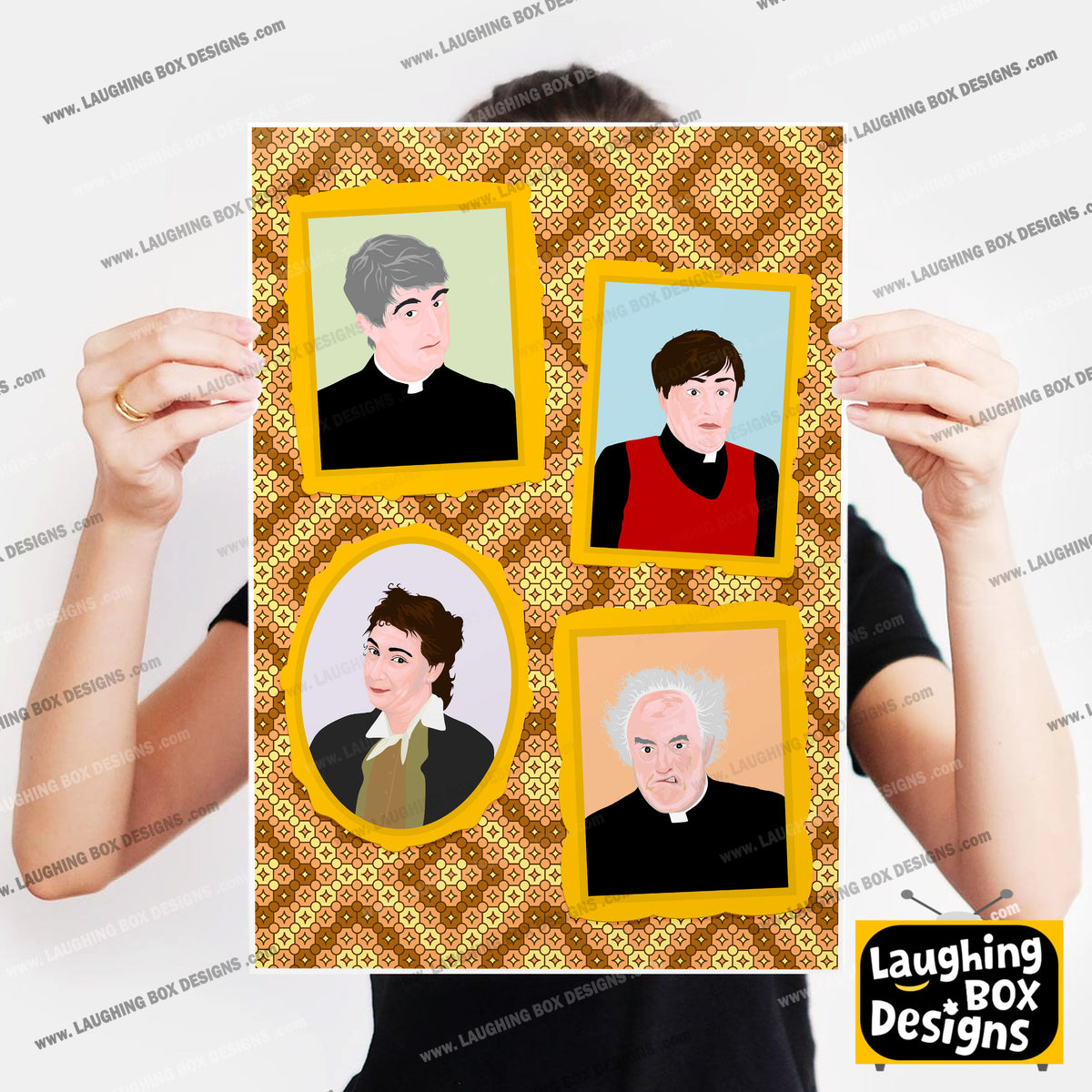 Father Ted Characters Portrait Wall Print, Father Ted Print