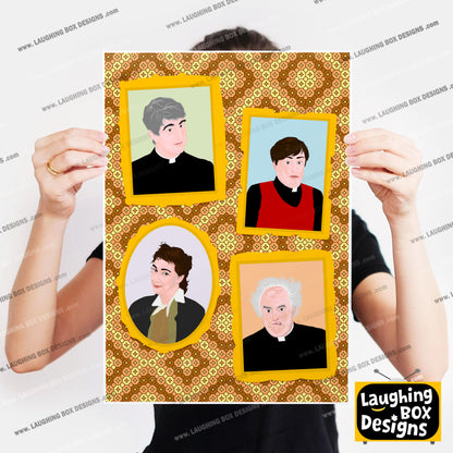 Father Ted Characters Portrait Wall Print, Father Ted Print
