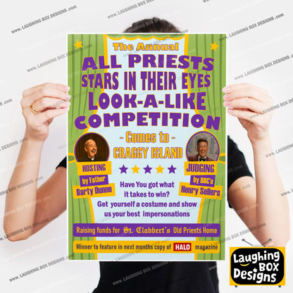 All Priests Starts In Their Eyes Look-A-Like Competition, Father Ted Print