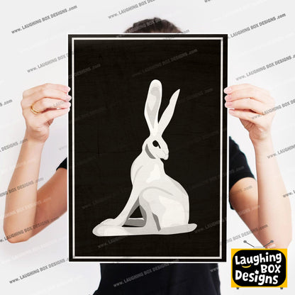 HARE STATUE, BLACK AND WHITE Inside Number Nine Print