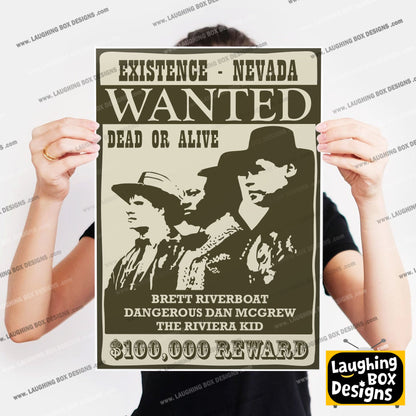 WANTED POSTER, Gunmen of the Apocalypse, Existnce Nevada, Red Dwarf Print