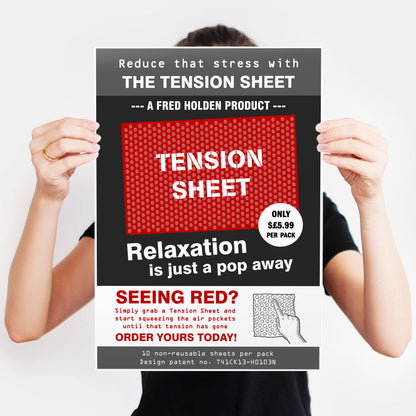 TENSION SHEET ADVERT, Relaxation Is Just A Pop Away, Red Dwarf Print