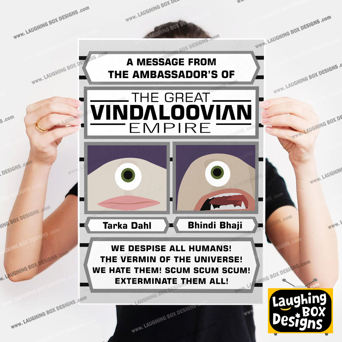 THE GREAT VINDALOOVIAN EMPIRE, Tarka Dahl & Bhindi Bhaji, Red Dwarf Print