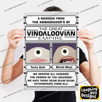 THE GREAT VINDALOOVIAN EMPIRE, Tarka Dahl & Bhindi Bhaji, Red Dwarf Print