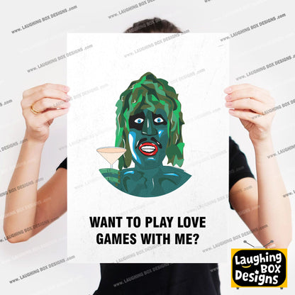 OLD GREGG, Want To Play Love Games With Me?, Character Quote, The Mighty Boosh Print
