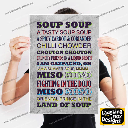 SOUP SOUP Crimp Lyrics, The Mighty Boosh Print (2 styles available)