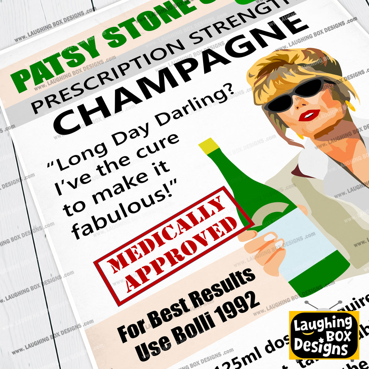 PATSY'S PRESCRIPTION STRENGTH CHAMPAGNE - Absolutely Fabulous Print