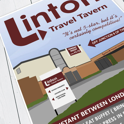 LINTON TRAVEL TAVERN, Alan Partridge Print