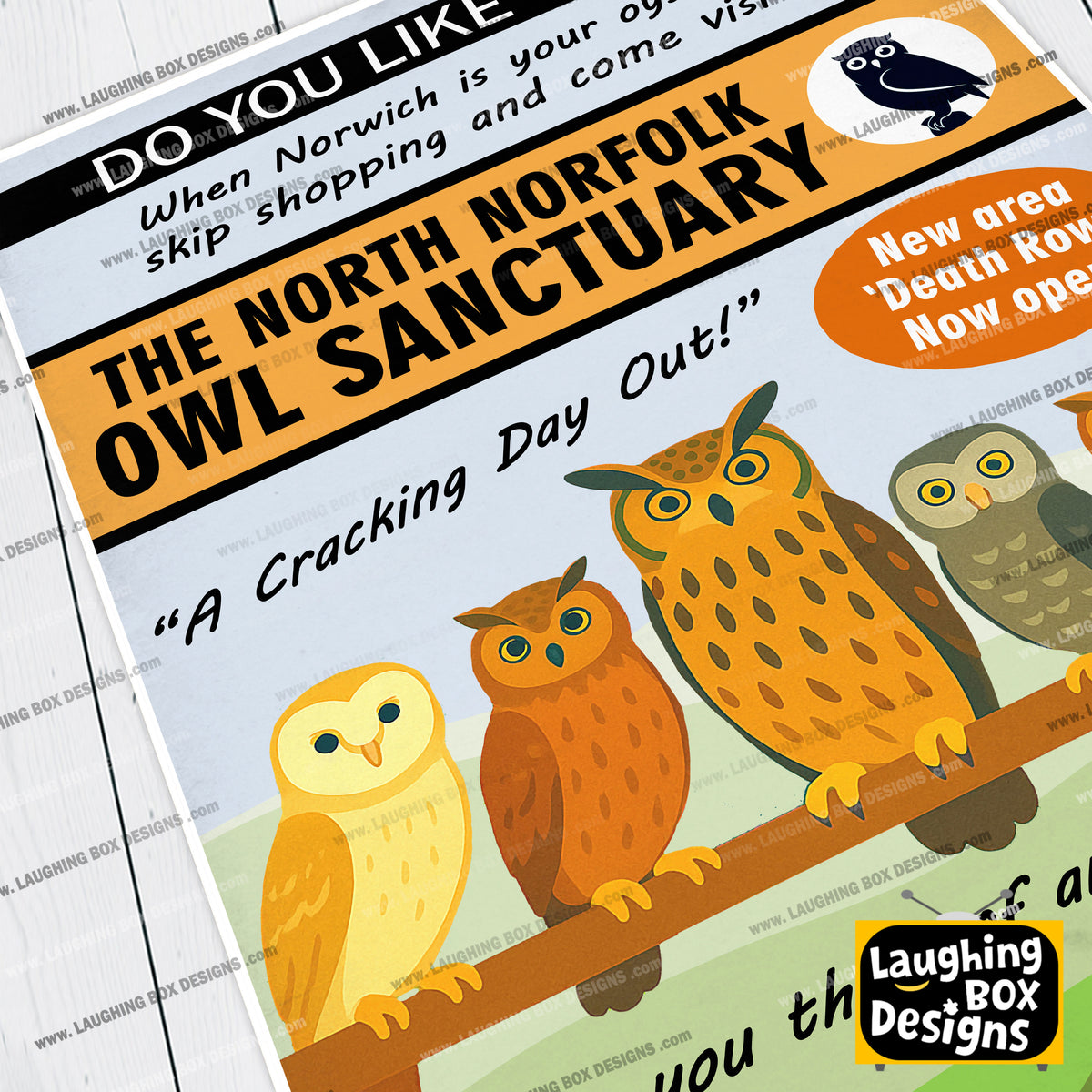 THE NORTH NORFOLK OWL SANCTUARY, Alan Partridge Print