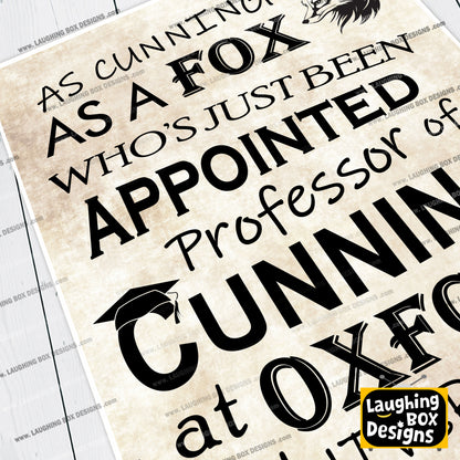 AS CUNNING AS A FOX, Captain Blackadder Quote, Blackadder Print