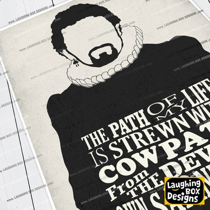 COWPATS FROM THE DEVILS HERD, Lord Blackadder Quote, Blackadder Print (White)