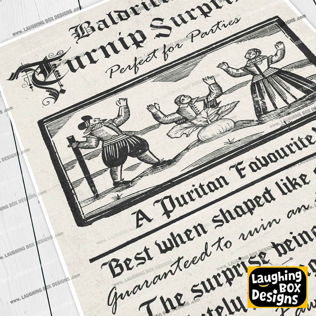 BALDRICK'S TURNIP SURPRISE, A Puritan Favourite Advert, Blackadder Print