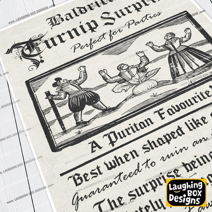 BALDRICK'S TURNIP SURPRISE, A Puritan Favourite Advert, Blackadder Print