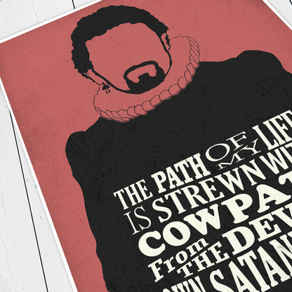 COWPATS FROM THE DEVILS HERD, Lord Blackadder Quote, Blackadder Print (Red)