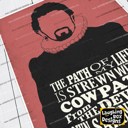 COWPATS FROM THE DEVILS HERD, Lord Blackadder Quote, Blackadder Print (Red)