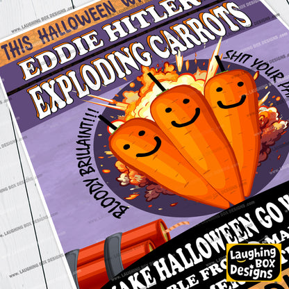 DIRTY EDDIE'S EXPLODING HALLOWEEN CARROTS,  Bottom Print