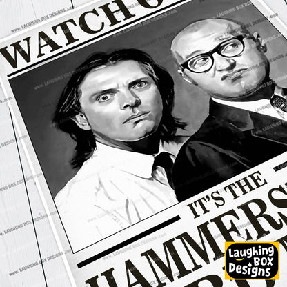 WATCH OUT! IT'S THE HAMMERSMITH HARD MEN! Richie and Eddie Portrait. Bottom Print