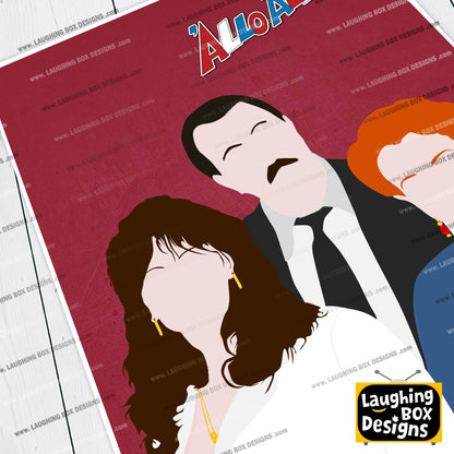 ALLO ALLO Comedy Characters Minimalist Print