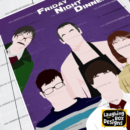 FRIDAY NIGHT DINNER Comedy Characters Minimalist Print