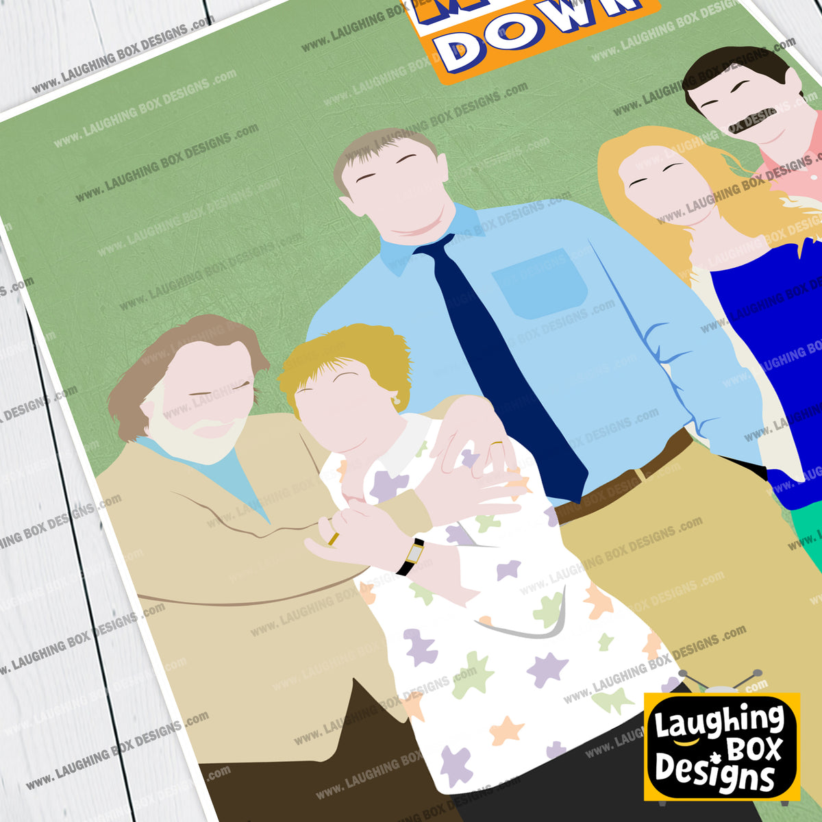 MAN DOWN Comedy Characters Minimalist Print