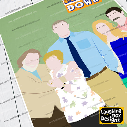 MAN DOWN Comedy Characters Minimalist Print