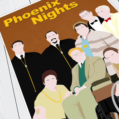 PHEONIX NIGHTS Comedy Characters Minimalist Print