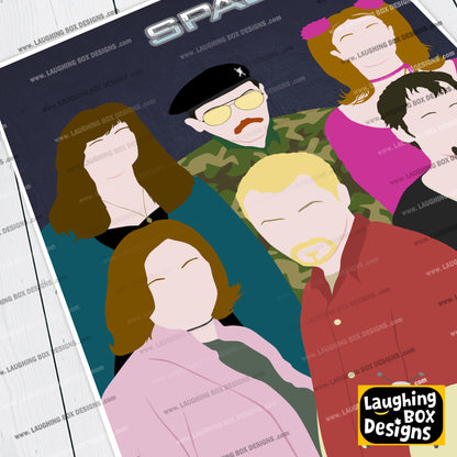 SPACED Comedy Characters Minimalist Print