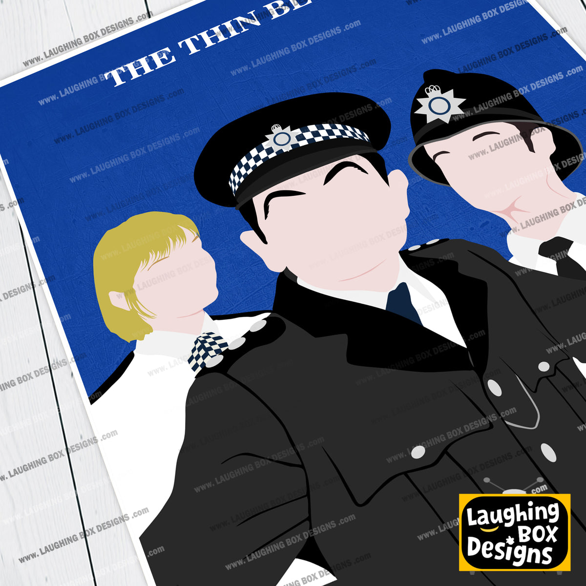 THE THIN BLUE LINE Comedy Characters Minimalist Print