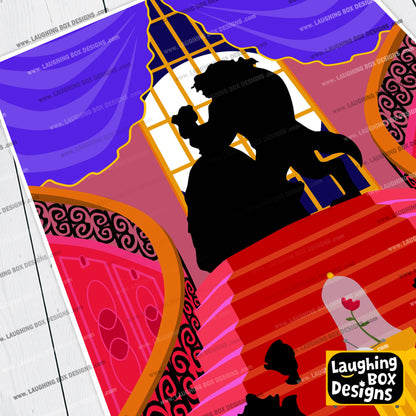 DISNEY'S BEAUTY and the BEAST Character inspired Silhouette Print