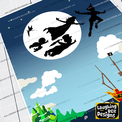 DISNEY'S PETER PAN Character inspired Silhouette Print