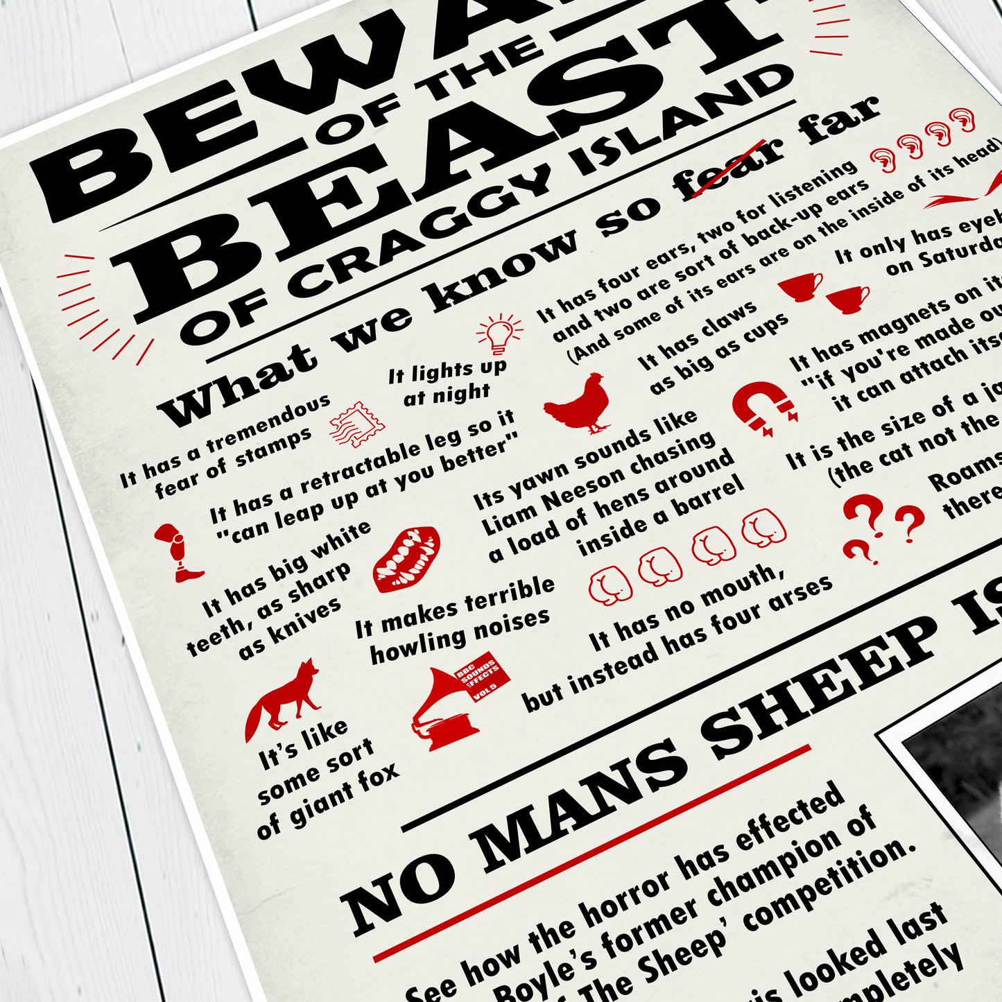 Beware The Beast Of Craggy Island, Father Ted Print