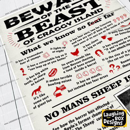 Beware The Beast Of Craggy Island, Father Ted Print