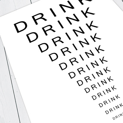 Drink Eye Chart / Father Jack Opticians, Father Ted Print