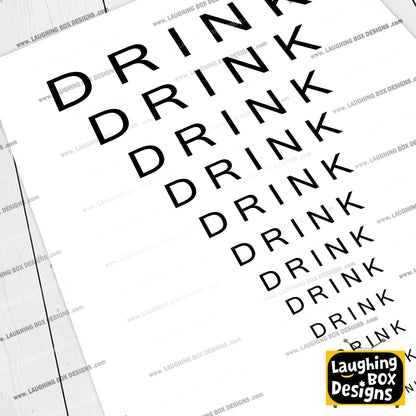 Drink Eye Chart / Father Jack Opticians, Father Ted Print