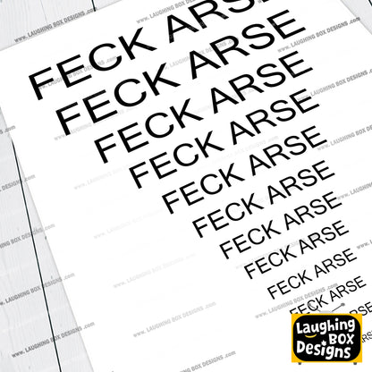 Feck Arse Chart / Father Jack Opticians, Father Ted Print
