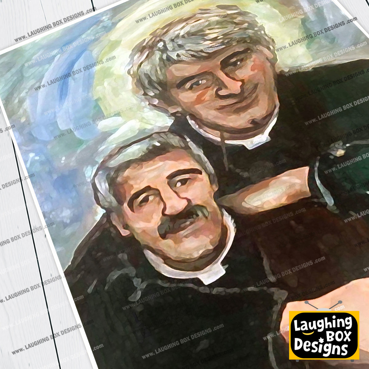Father Stone Portrait Painting, Father Ted Print