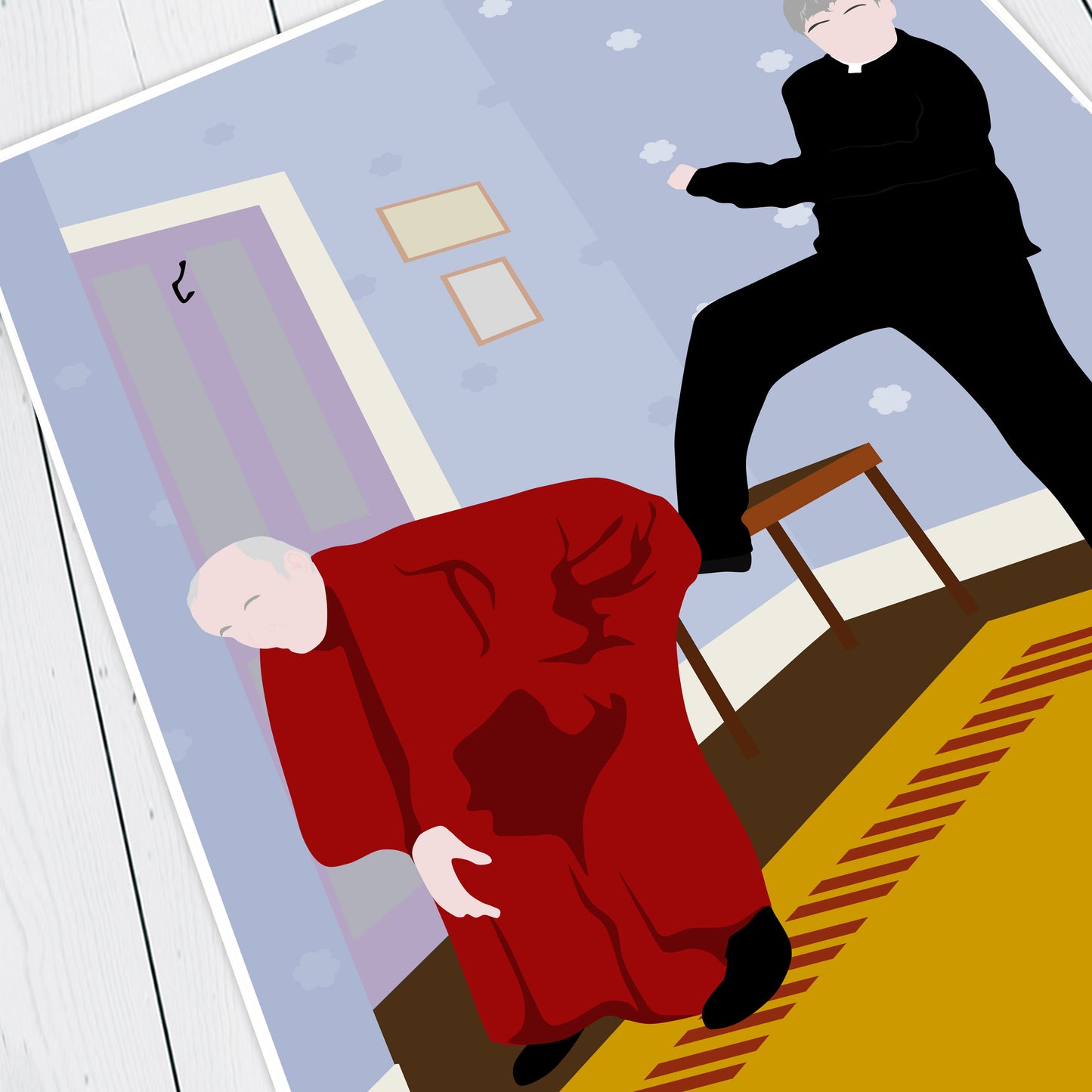 Kicking Bishop BrennanUp The Arse! Full Scene, Father Ted Print