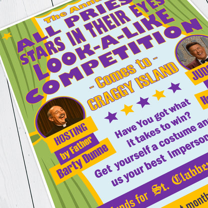 All Priests Starts In Their Eyes Look-A-Like Competition, Father Ted Print