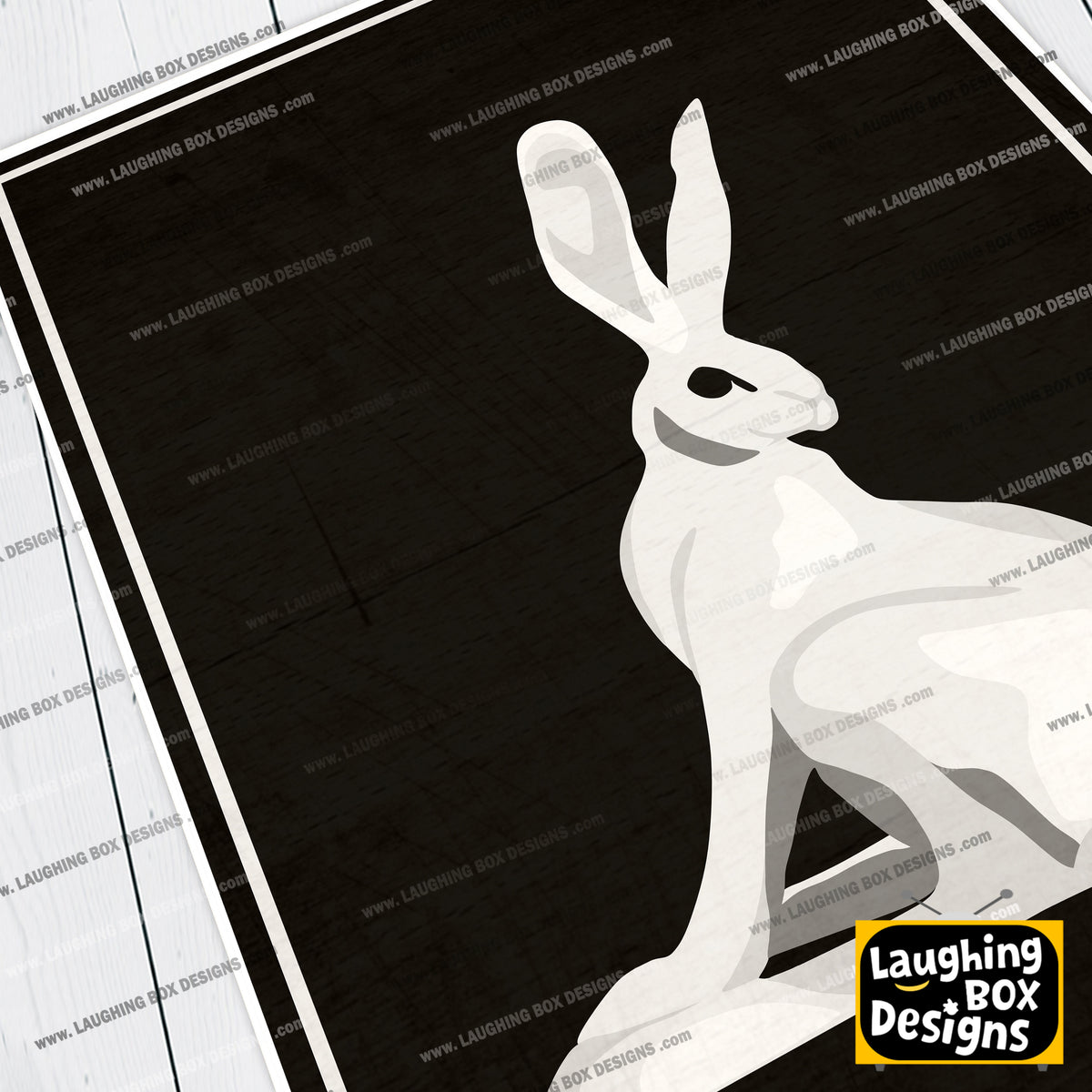 HARE STATUE, BLACK AND WHITE Inside Number Nine Print