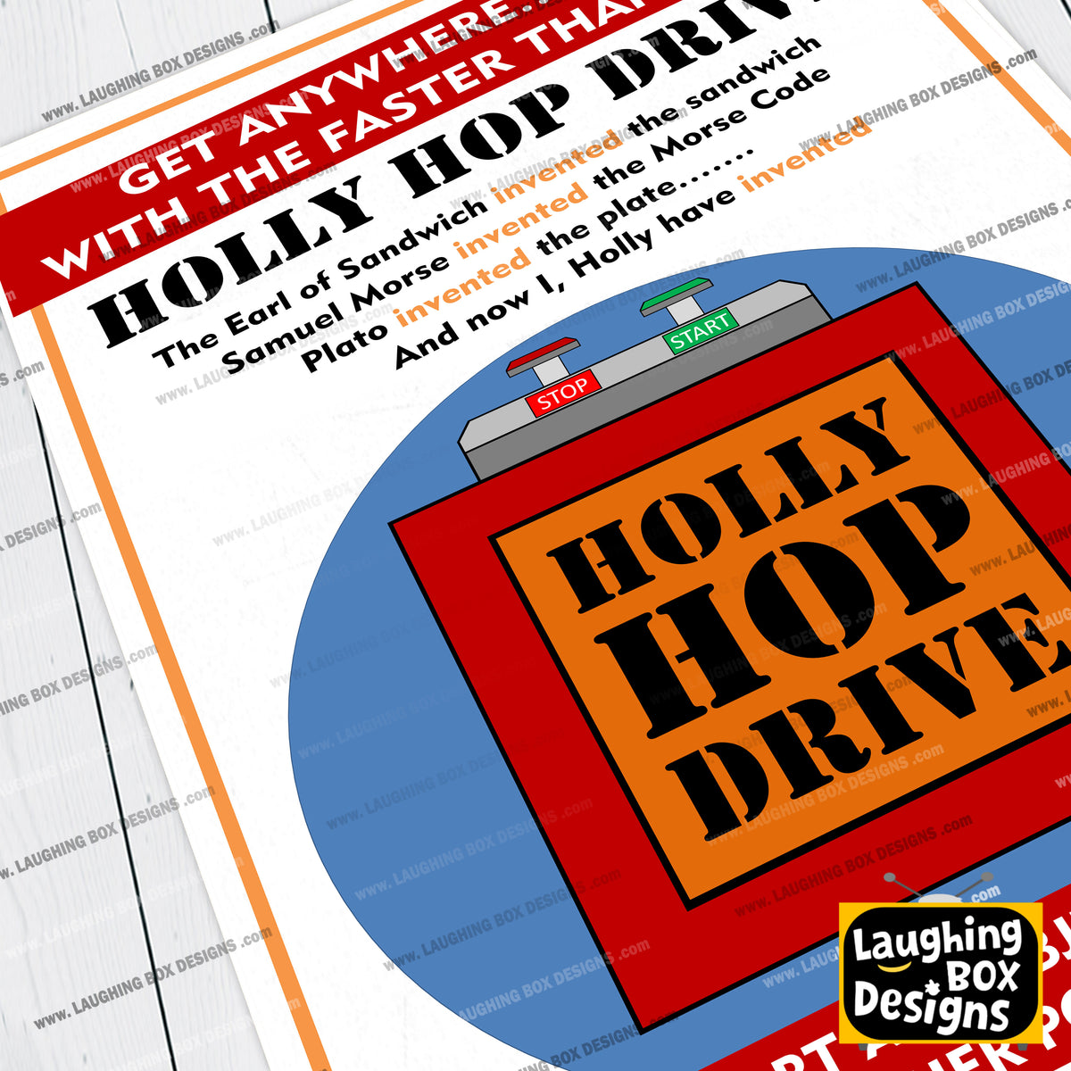 HOLLY HOP DRIVE, Faster Than Light Drive Poster, Red Dwarf Print