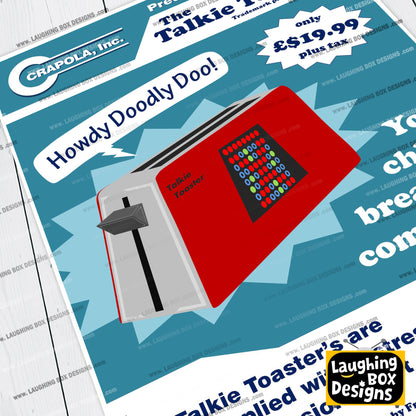 TALKIE TOASTER and TENSION SHEET ADVERT, Red Dwarf Print