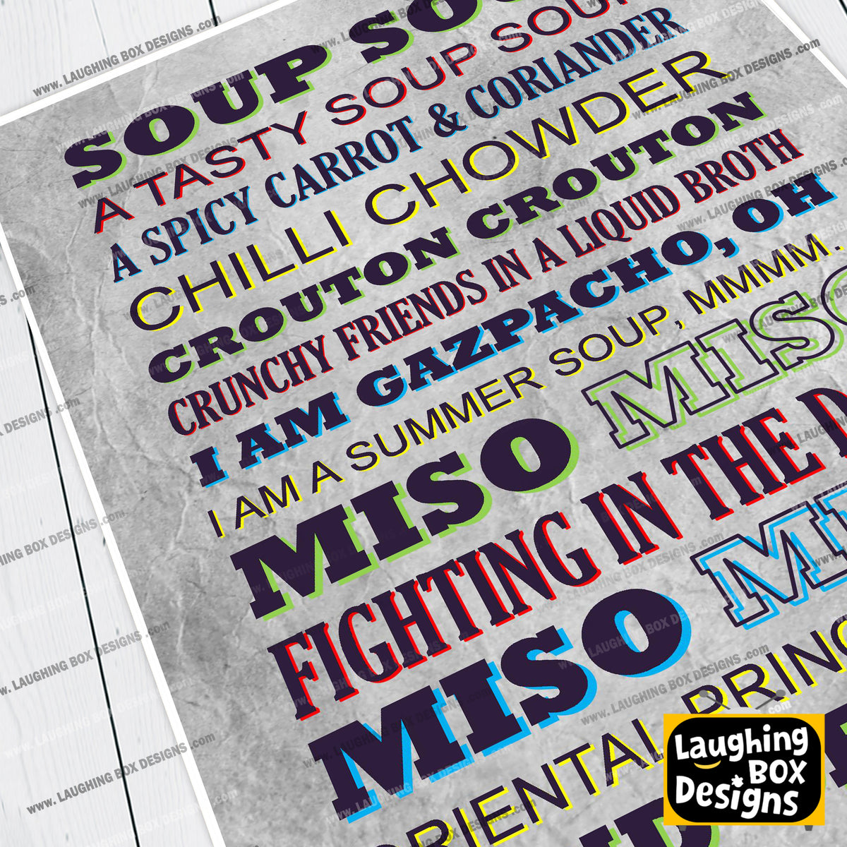 SOUP SOUP Crimp Lyrics, The Mighty Boosh Print (2 styles available)